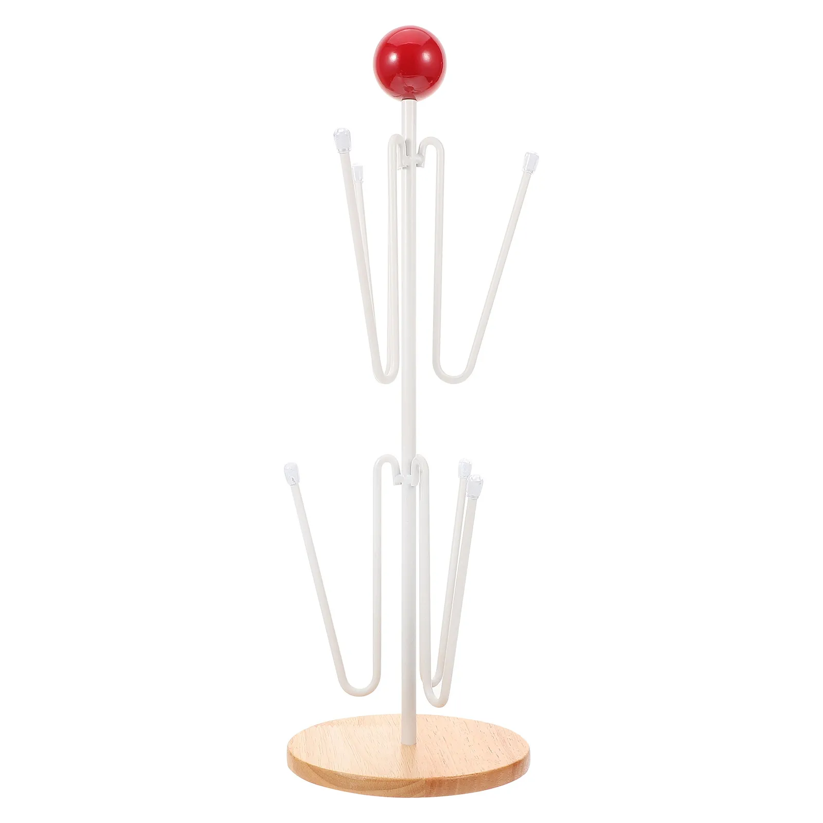 

Перевернутая подставка для чашек, 2-слойный красный держатель для кружки, дерево для кофе, чая, органайзер для хранения, подходящая кухонная столешница