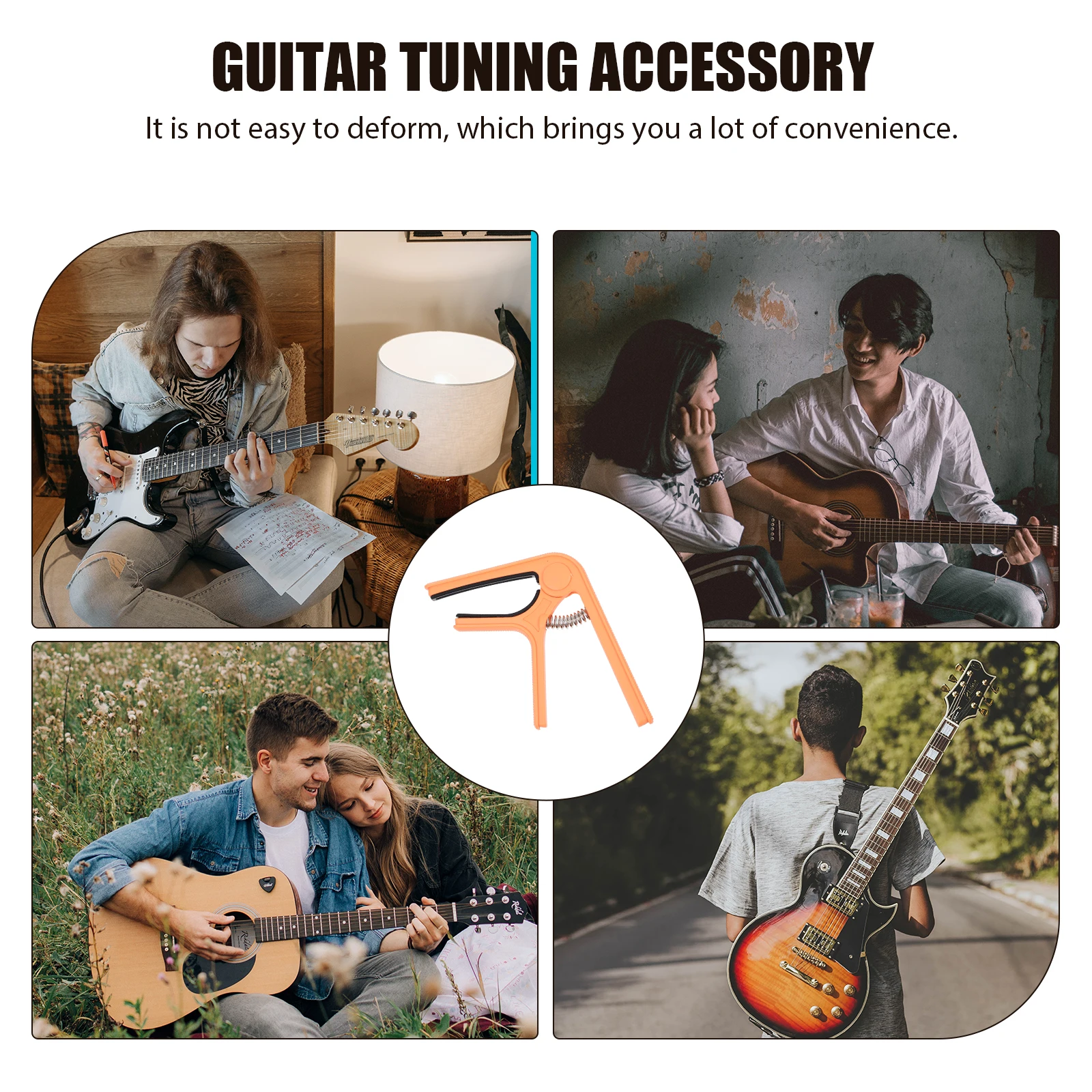 

Durable Plastic Steel Guitar Tuning Accessory Wear Resistant Simple For Instrument Accessory Steel Capo Clamp Sandhi Clip