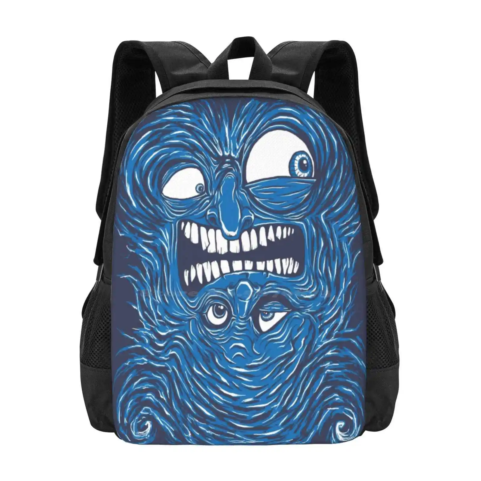 Mr Reversable New Arrivals Unisex Bags Student Bag Backpack Inverted Crazy Face Abstract Cartoon Wild Surreal Tristan Tait