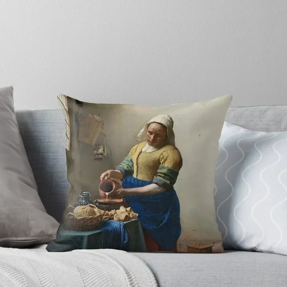 

Johannes Vermeer - The Milkmaid (Het Melkmeisje) (1658) Throw Pillow Bed pillowcases Ornamental Pillow pillow