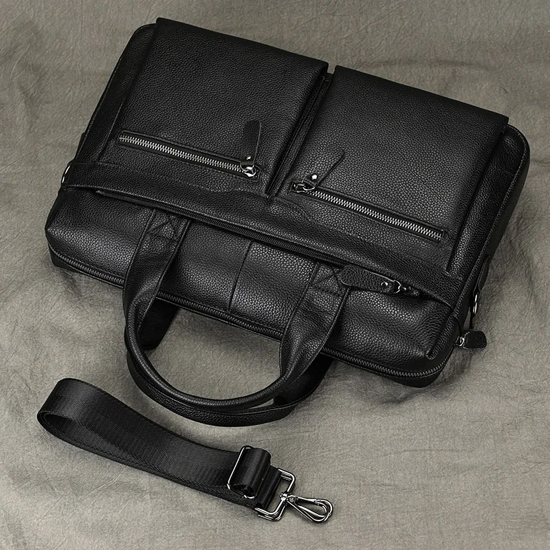 Sac à Main en Cuir group pour Homme d'Affaires, Étui Bombe Adapté à un PC de 15 Pouces, pour Ordinateur Portable, A4, de Bureau, à Bandoulière