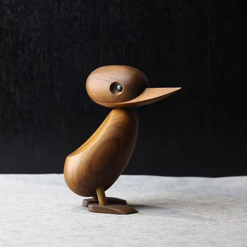 Figuras de madera de pato para mamá y bebé, diseños nórdicos para decoración del hogar, artesanías de madera famosas danesas, decoración creativa clásica en miniatura