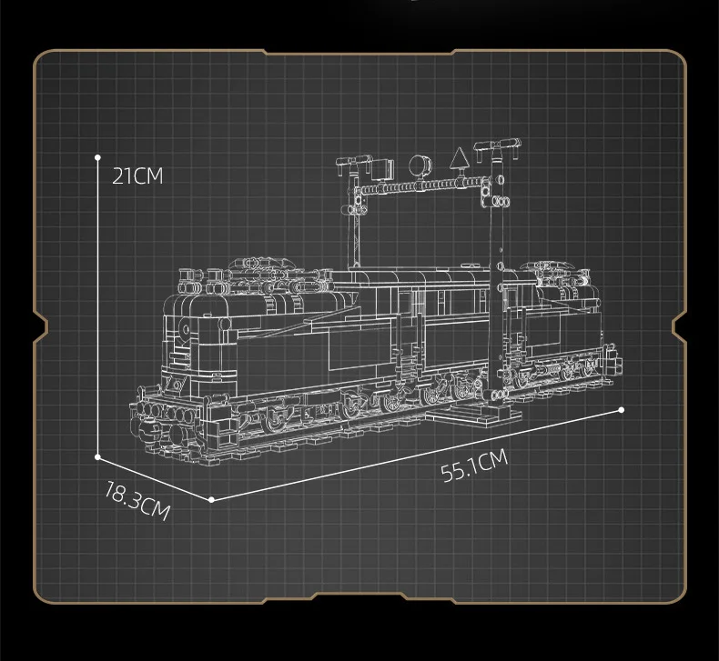 Klassisches Stadtfahrzeug-Bausteinset Eisenbahn-Konstruktion Vintage-Expresszug Lernspielzeug-Kollektion mit Beleuchtung – Detail 3