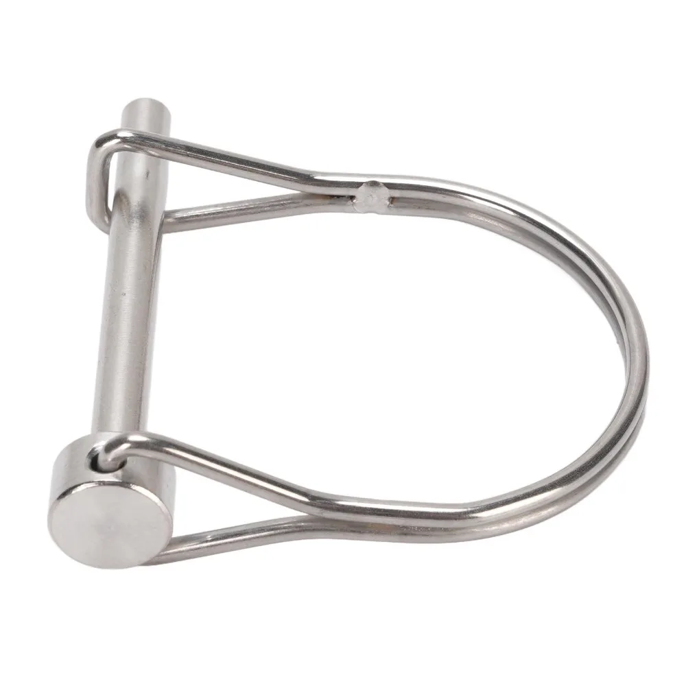 2PCS 304 Stainless Steel Safety Coupler Pin Silver D Type Shape Shaft Locking Pin Heavy Duty Extended Length Trailer Coupler Pin