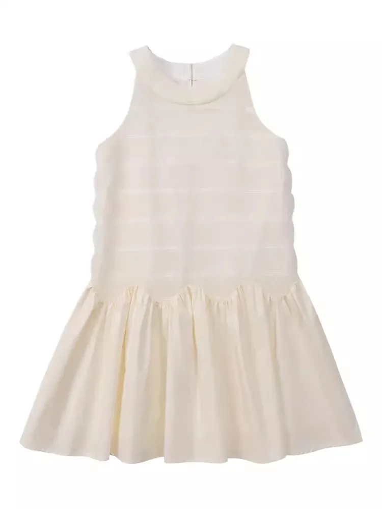 Kids Clothes Girls Dress Summer Princess Sleeveless Sundress Girls Elegant Dresses Kids  French Beige Vest Skirt Birthday Dress