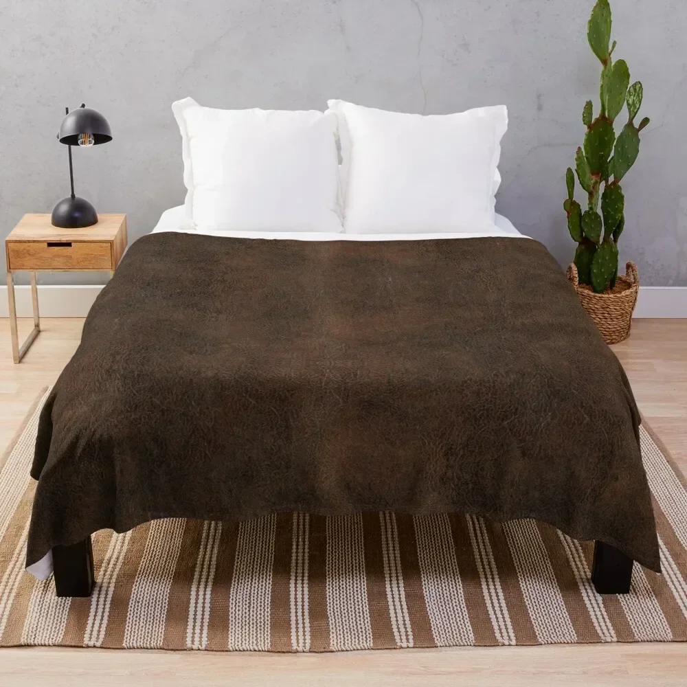 

Old leather photograph brown retro vintage pattern Throw Blanket Warm Comfortable Blanket for Office Napping