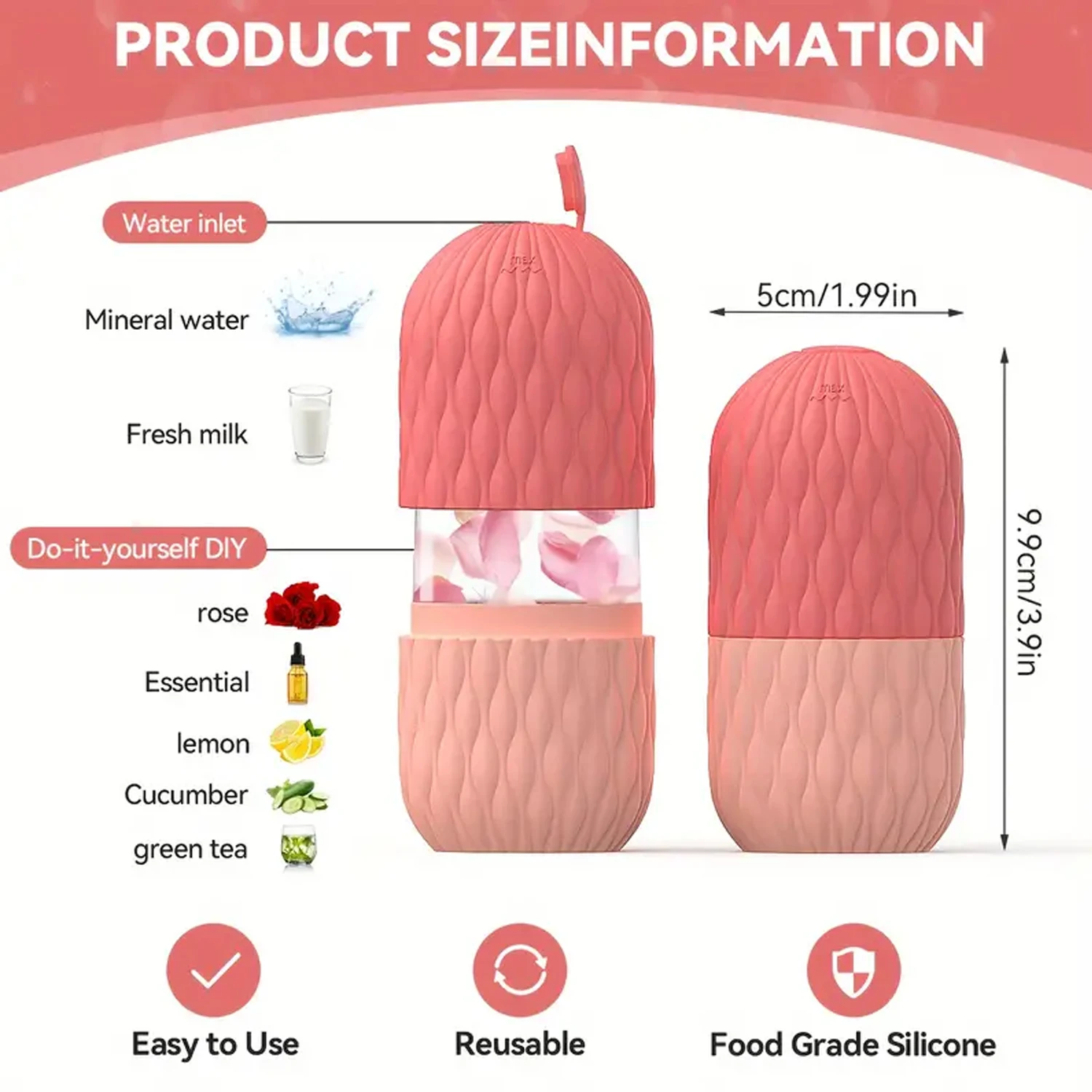 Rouleau à glace pour le visage et les yeux, outils de soins de la peau, support de glace, Cube Gua Sha, Massage du visage, moule à glace pour le raffermissement de la peau du visage