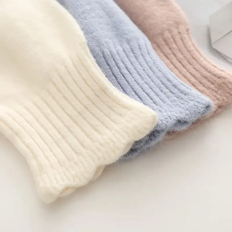 Suéter holgado de punto para mujer, suéteres cálidos, Tops blancos de manga larga, gruesos, elegantes, coreanos, Otoño e Invierno