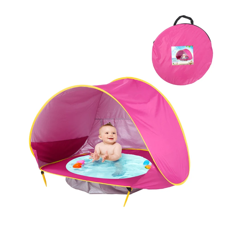 Tienda de campaña con piscina para bebés, refugio solar infantil con protección UV e impermeable