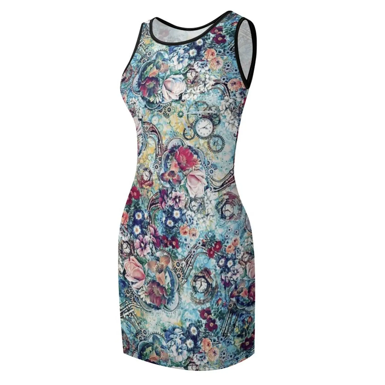 Steampunk fleurs II robe d'été sans manches robe sexy sensuelle pour les femmes robes de soirée robe de soirée de luxe femme pour mariage