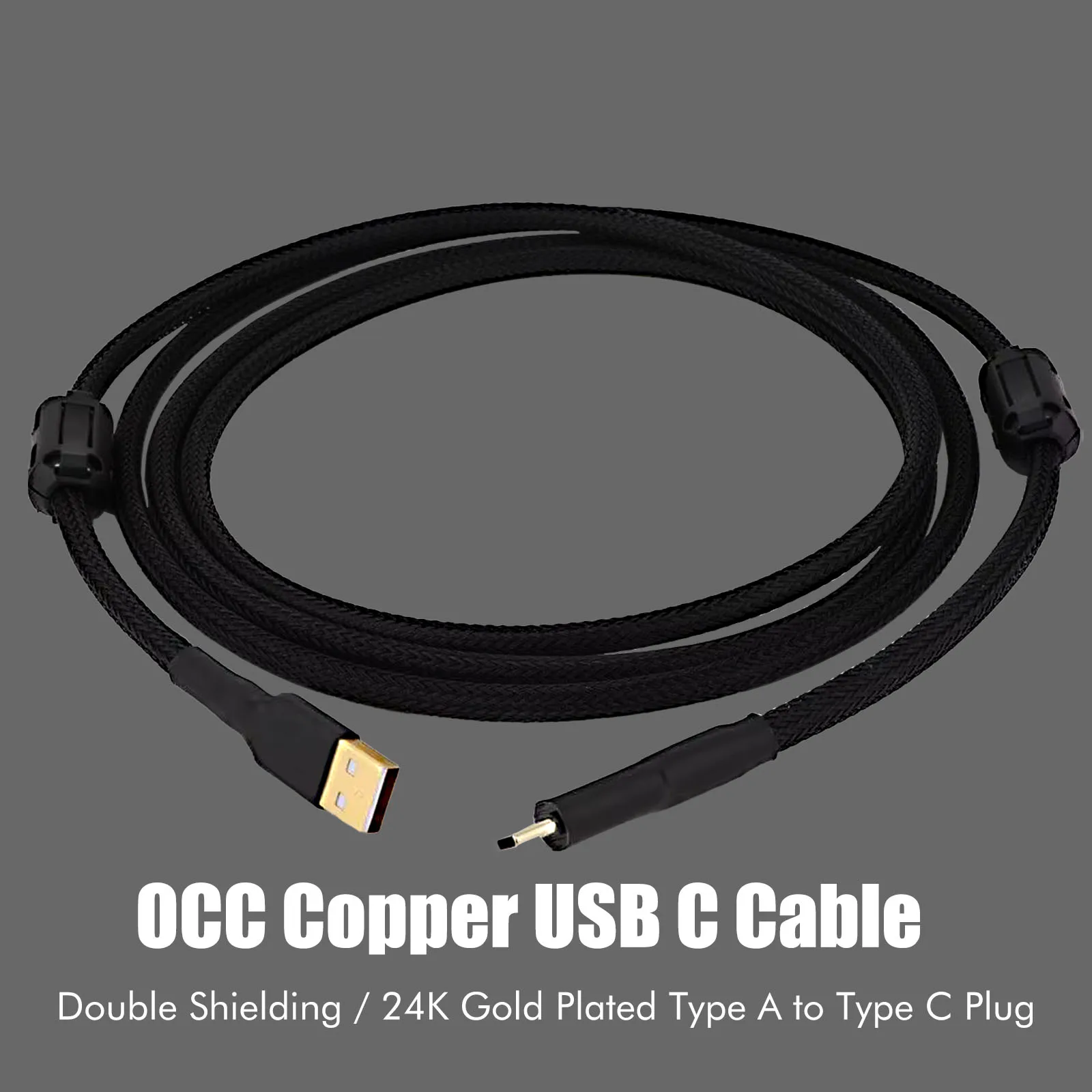 

Hifi OCC Copper USB C Cable Mobile Phone Wire USB Type A to Type C Cable Magnetic Ring Shielding Digital Data Cable DAC DVD