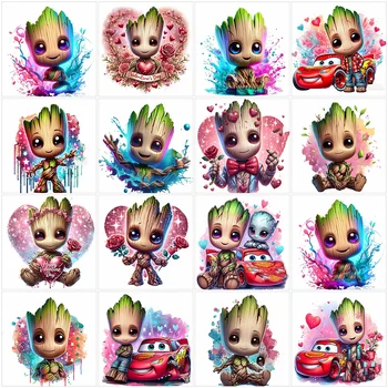 HUACAN 동물 DIY 다이아몬드 페인팅 개구리 식물, 풀 스퀘어 라운드 5D 다이아몬드 모자이크 추상 색상, 홈 데코