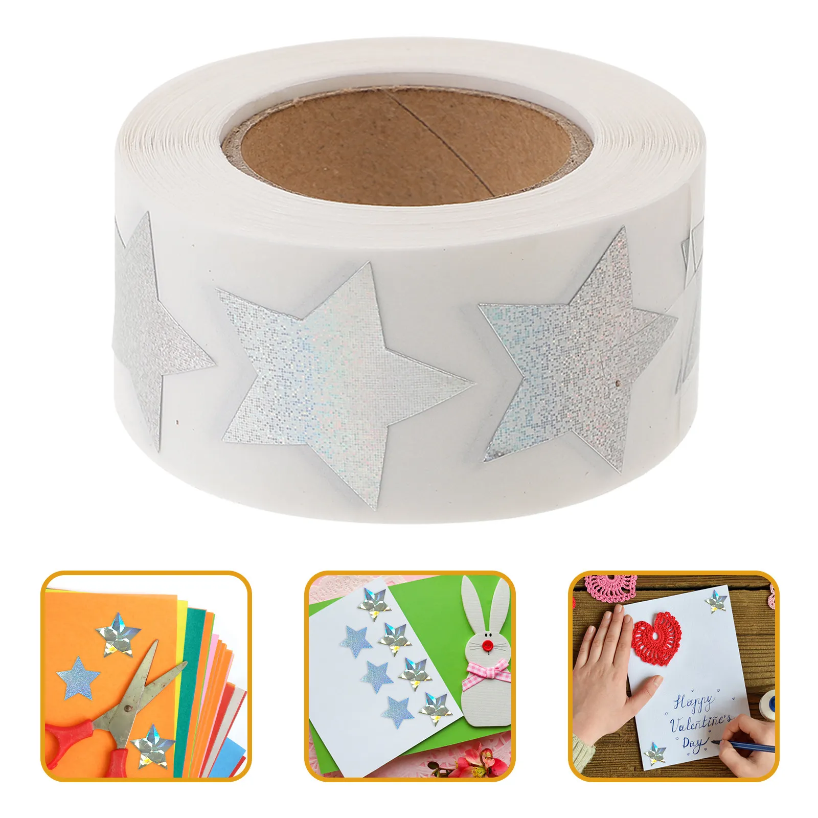 

2 Rolls Holographic Star DIY Stickers for Scrapbook Diary Journal Greeting Card Photo Album Craft Decoration Glitter Decorative