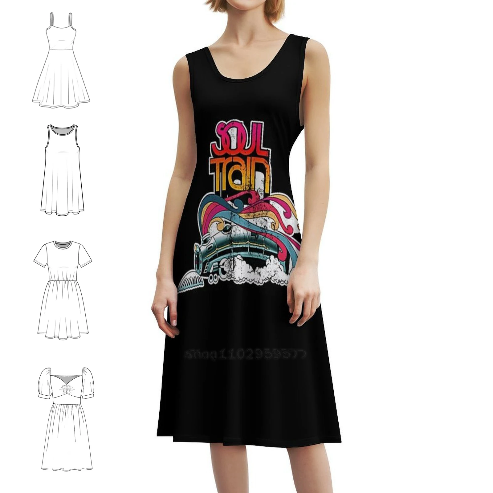 

Винтажное богемное платье со шлейфом Soul, пышными рукавами или вариантами без рукавов для женщин, платье Soul Soul со шлейфом, музыка