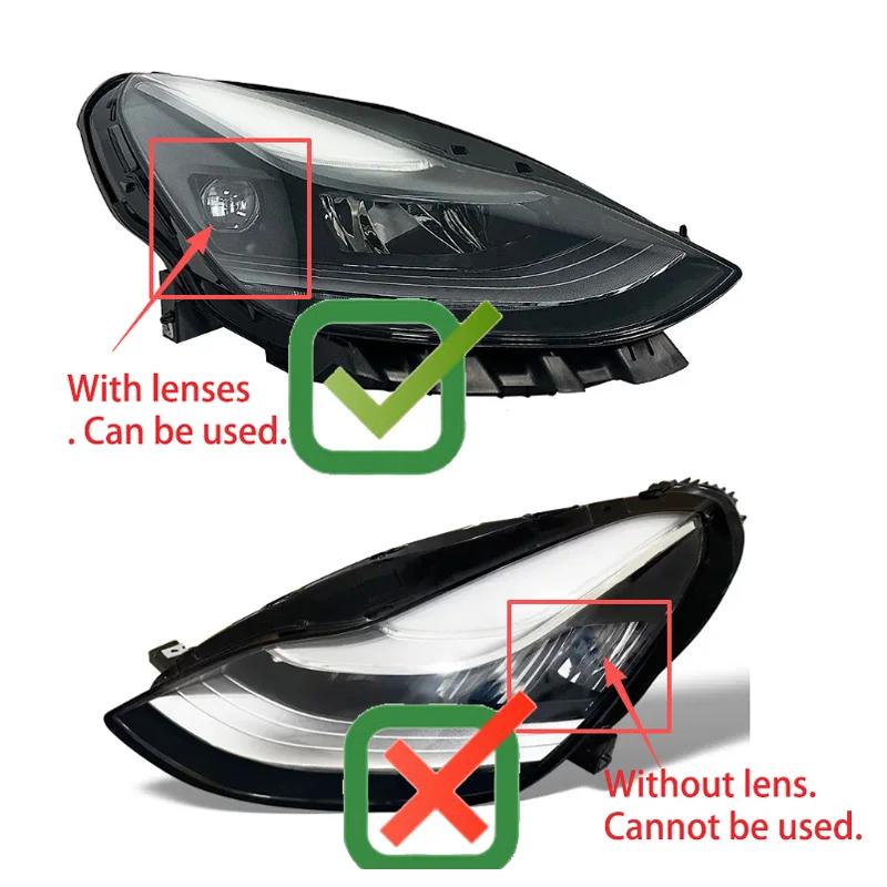 For Tesla Model 3 Car Headlight DRL CHIP Lamp Tube 19-2022 Lens Version Ballast Circuit Board White Light Angel Eyes Guide Strip - view 2