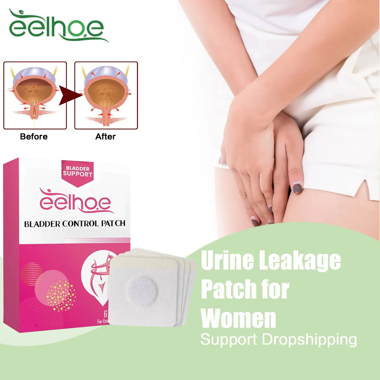 EELHOE Urine Leakage Patch for Women Treat Urinary Incontinence Stop Frequent Urination Postpartum Repair Bladder Control Patch