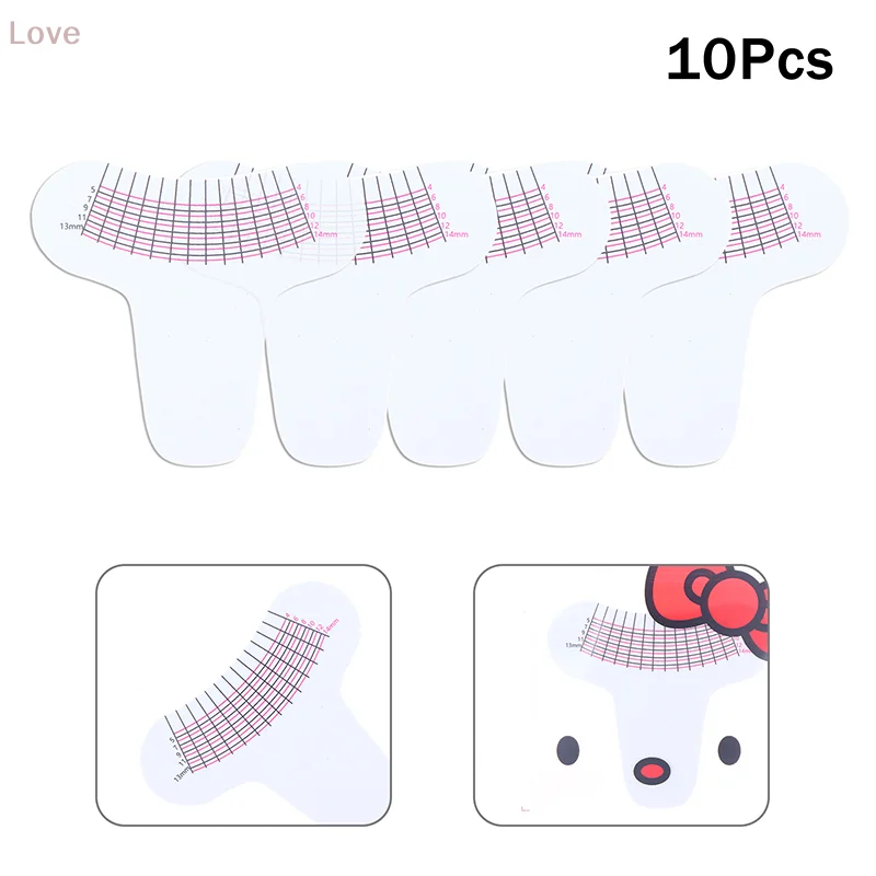 [L & P] 10 قطعة مسطرة قياس طول الرموش المحمولة الحاجب لينة البلاستيك حاكم ماكياج أداة رمش تمديد ملحق