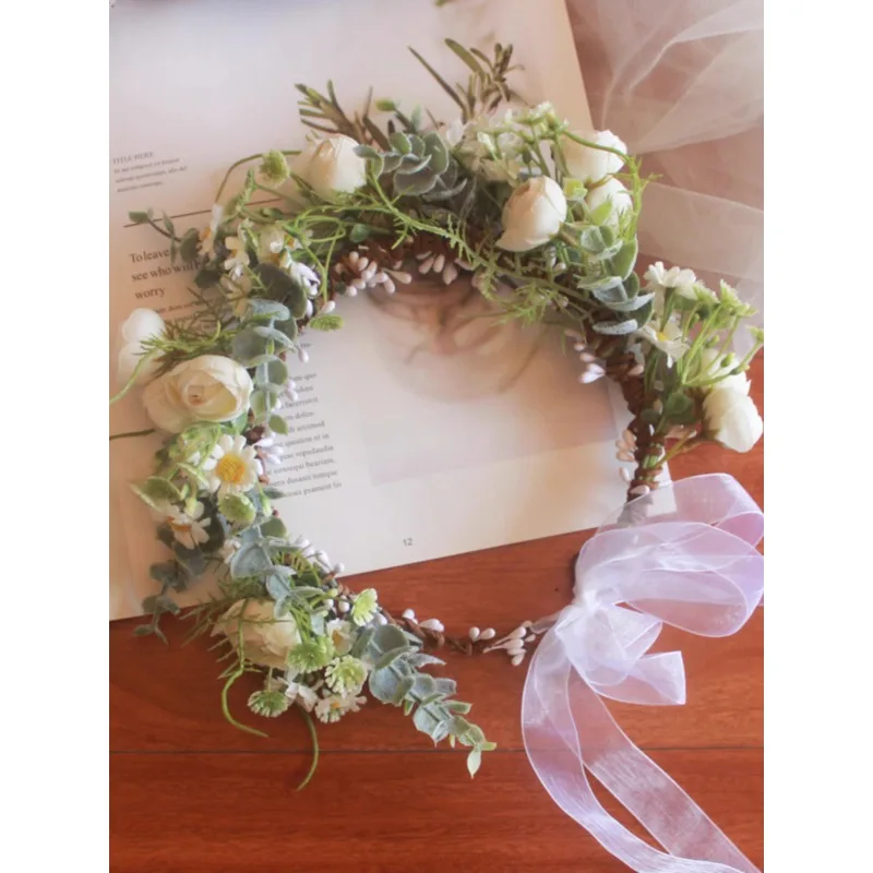 Flower Bridal Wreath Headwear Holiday Accessories Wedding Photography Photo Shoots Green Plants Hair Accessories Garland