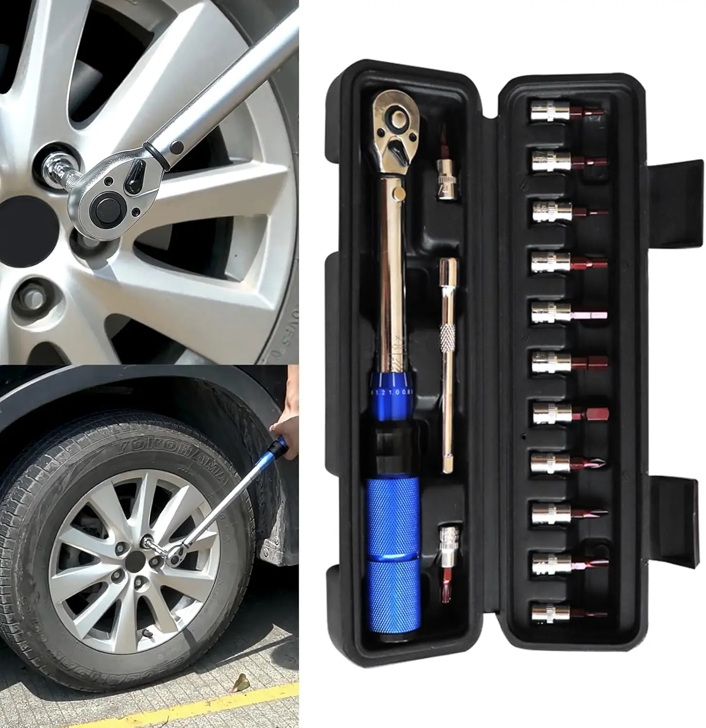 

Bike Wrench Set 1/4 Inch Drive 2-24Nm Wrench With Bit Sockets Adapter Bicycles Tool For Mountain Bike Motorcycle Car Truck Ma