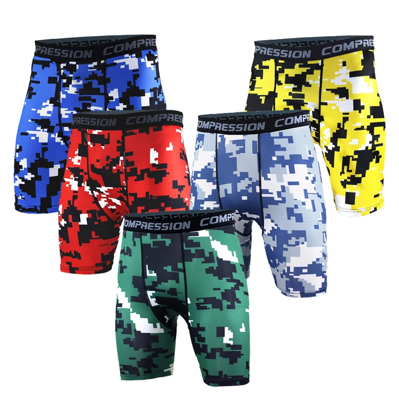 Men Sports Shorts Gym Fitness Short Compression Leggings Camouflage Shorts Men\'s Athletic Shorts Swimming Surfing Trunk