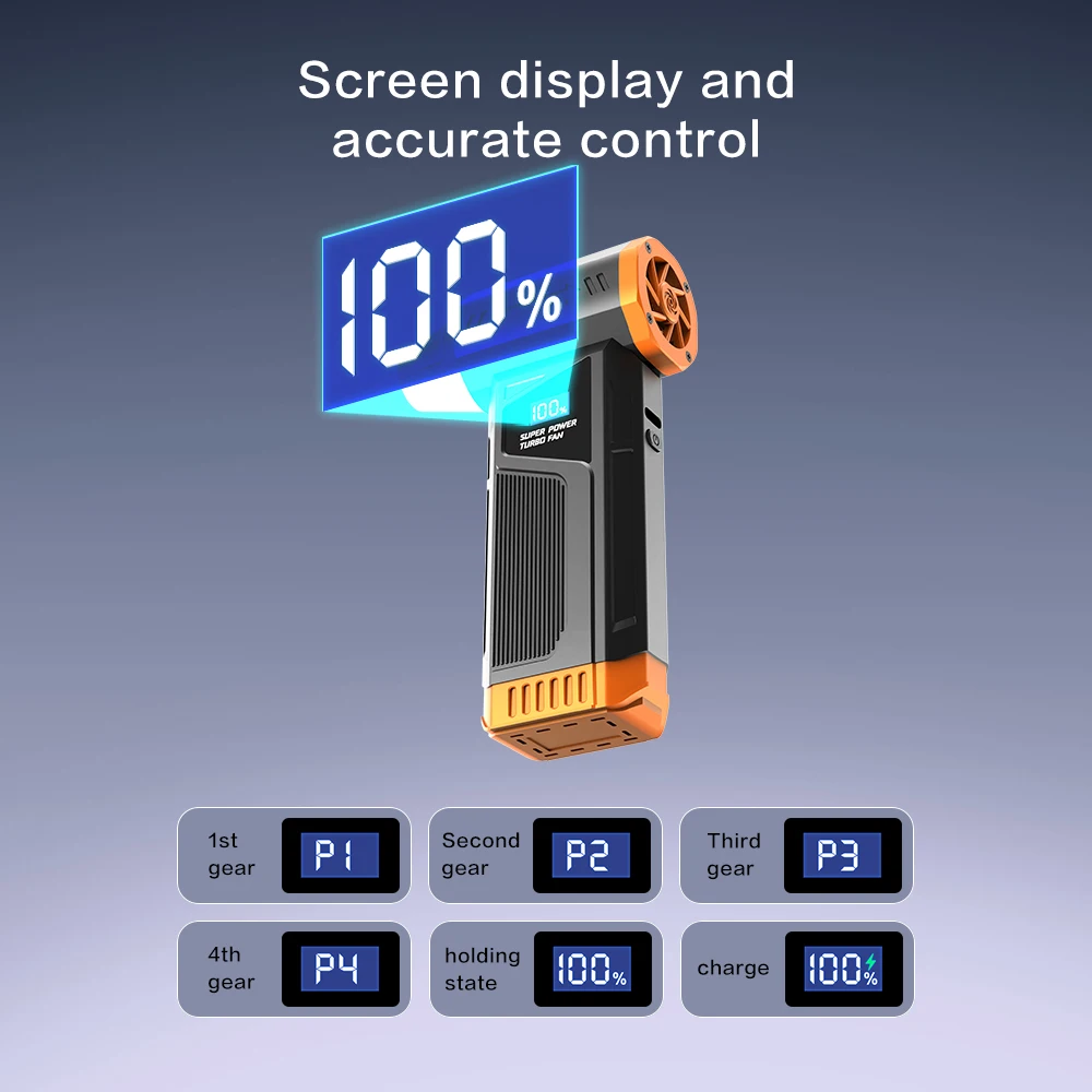M4 منفاخ هواء قوي فرش السيارات توربو مروحة نفاثة 160 جرام ضغط الرياح مكنسة كهربائية محمولة منفاخ 4-العتاد سرعة قابل للتعديل #2
