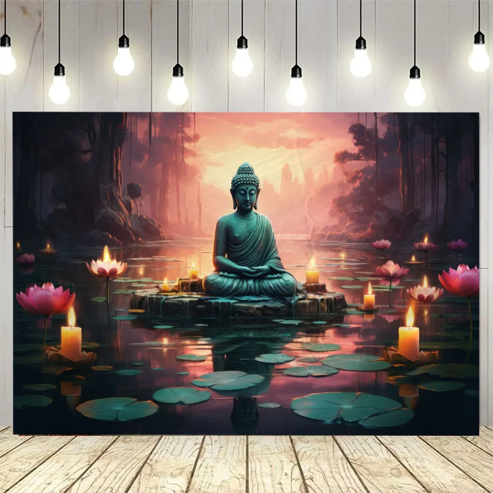 

Buddhist Meditation Lotus Tapestry Oriental Meditation Space Atmosphere Living Room Meditation Modern Home Yoga Background Cloth