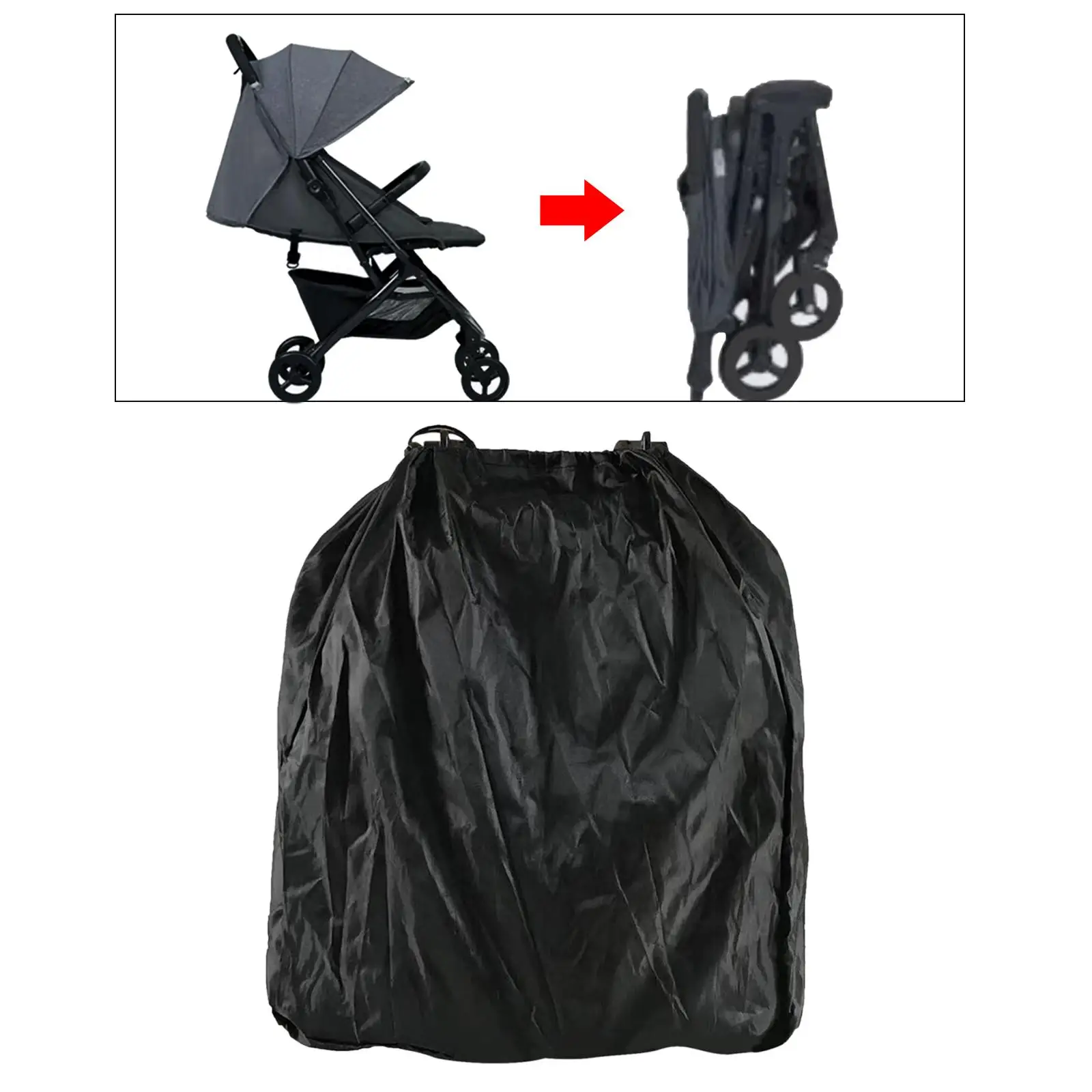 Air Travel Stroller Bag Drawstring Closure Oxford Cloth Easy Carrying Stroller Storage Bag for Airplane Airports Gate Check