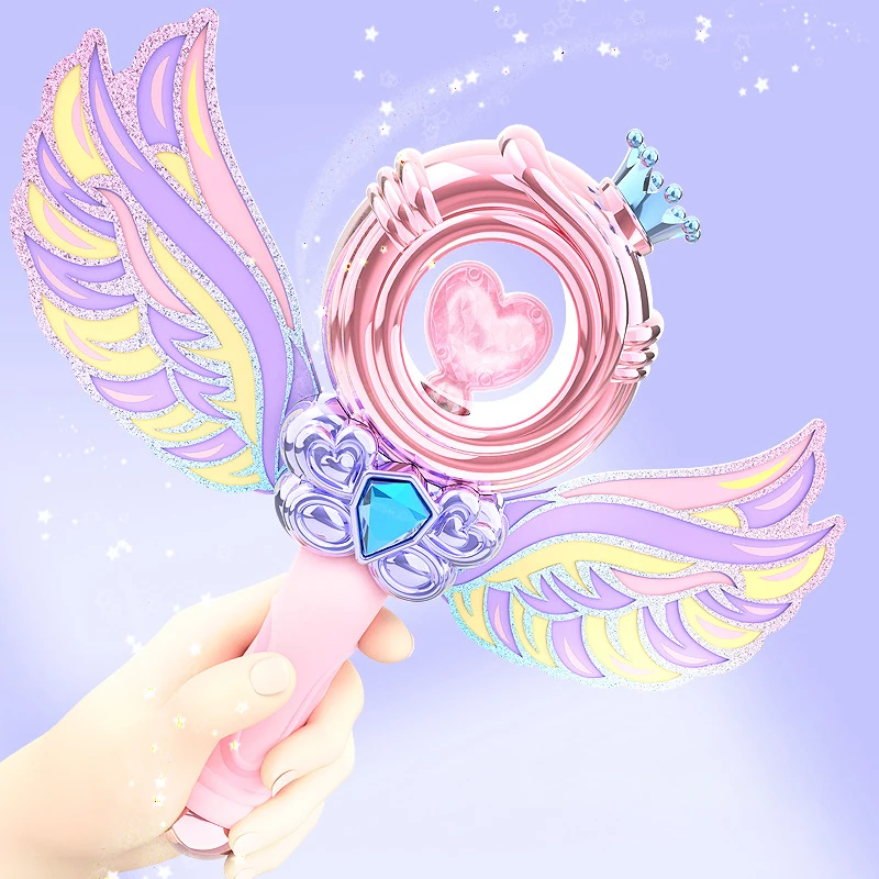 

New Fun LED Light With Music Flash Magic Wand Girl Princess Glowing Fairy Stick Children's Halloween Party Cosplay Prop Gift