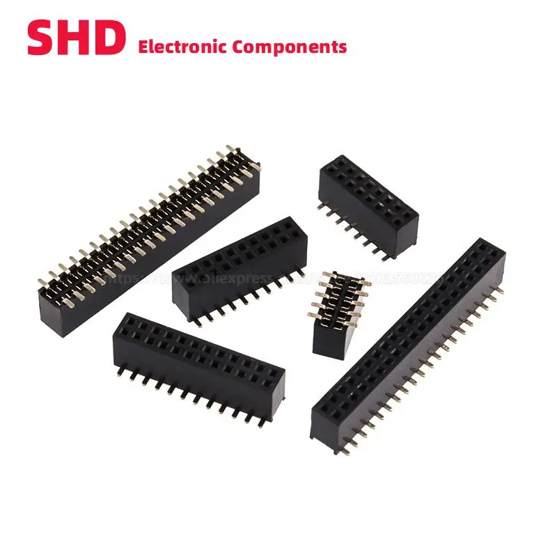 10PCS 1.27mm SMD SMT 2*3-50Pin Double row 3p 4p 5p 6p 7p 8p 10p 12p 15p 20p 40p 50p Male PCB Board Header Connector Strip