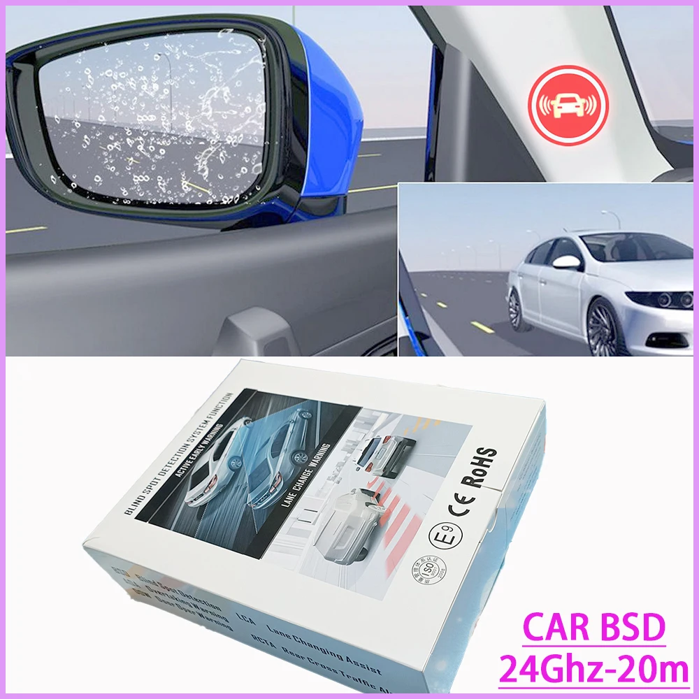 

Car 24Ghz BSD BSM Car Blind Spot Monitoring System 12V Radar Detection System Ultrasonic Sensor Assistant With Reversing assist