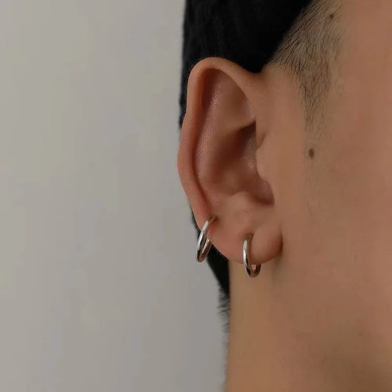 1 Paar hochwertige klassische Creolen für Männer/Frauen, Edelstahl-Ohrschnalle, tägliches Tragen, Ohrschmuck, Fabrikpreis, heißer Verkauf – Detail 5