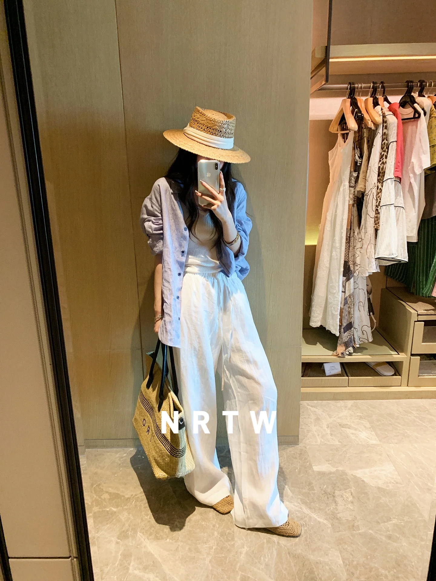 

Pure Linen Loose Women's Shirt Li Jiaen Relaxing Design Sensation Sunscreen Long Sleeve Collar Regular Fit Plain Color