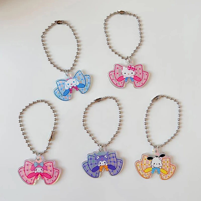 1PC Laser Bow Acrylic Cute Cartoon Sanrio Charm Jewelry Accessories Necklace Bracelet Earring Pendant DIY Craft Supplies