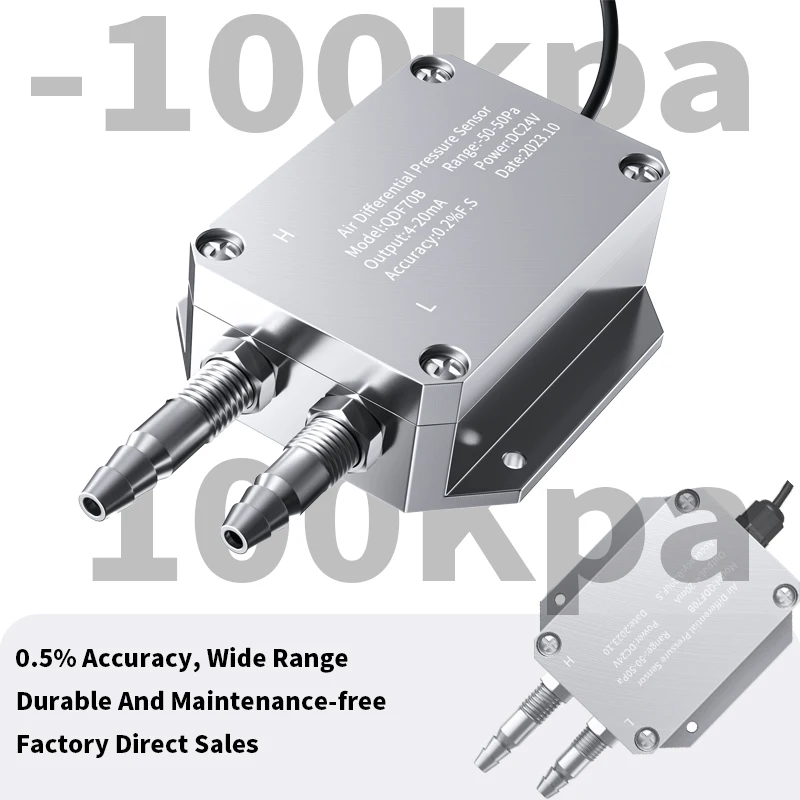 

Differential Pressure Transmitter 4-20mA 0-10V 0-5V RS485 Differential Pressure Sensor Transducer 0-100pa 0-200pa 0-500pa