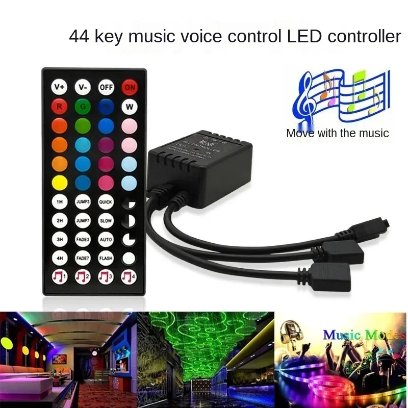 RGB 5050 Neon USB Room Decor Music Mode TV Background Bluetooth LED Lights 44 Keys Remote Tape Bedroom Decoration