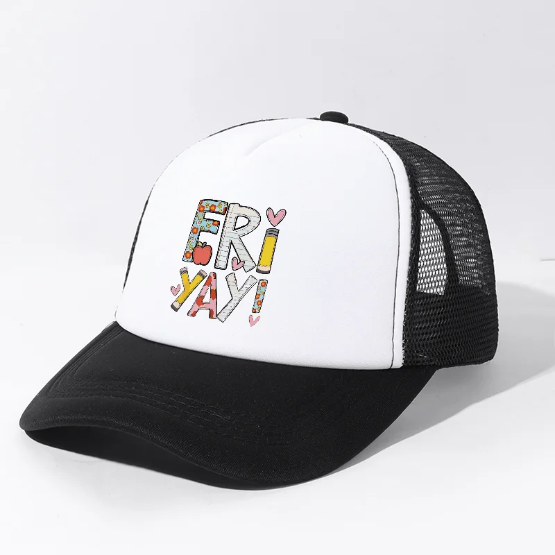 Fri-Yay Graphic Trucker Hat Breathable Adjustable Baseball Cap for Men Women Outdoor Sports
