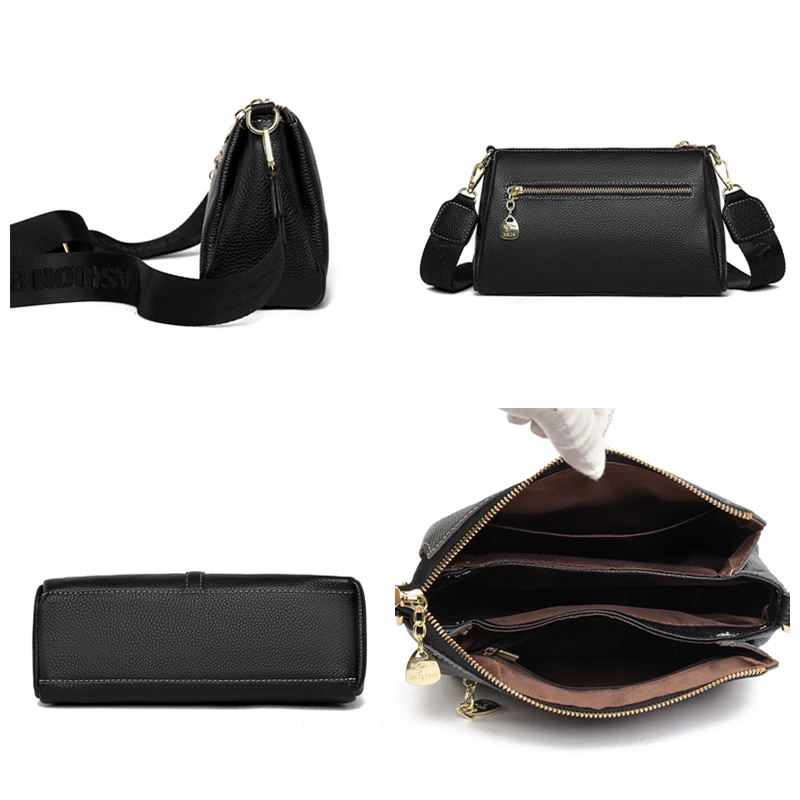 High Quality Cow Leather Ladies Handbag Fashion Luxury Female Messenger Shoulder Sac Women Genuine Leather Crossbody Bags Tote