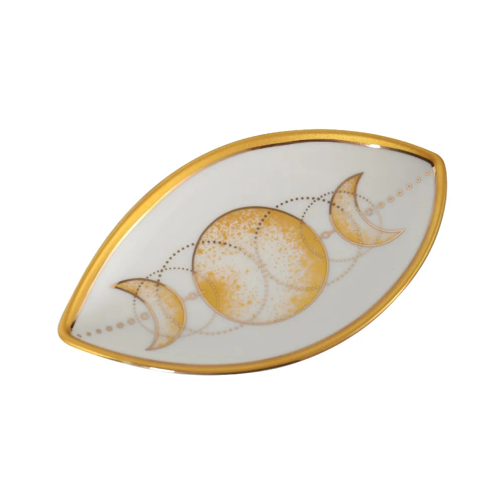 Creative Eye Storage Plate Home Porch Decorative Ornaments Desktop Decorative Tableware Oval Tray Ceramic Decorative Plate