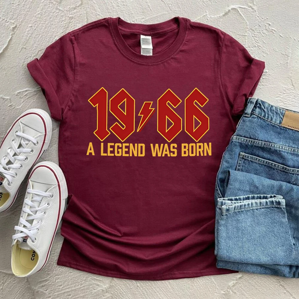 Cool 60th Birthday T-Shirt 1966 Legend Retro Rocker Tee Retro 2026 Sixtieth Birthday Shirt Short Sleeve Top Gift for Him or Her - view 3