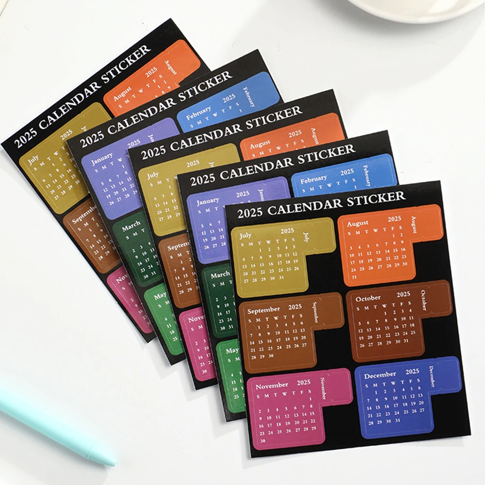 2025 Calendar Index Stickers Planner Schedule Agenda Bookmark Sticker Stationery Office School Supplies