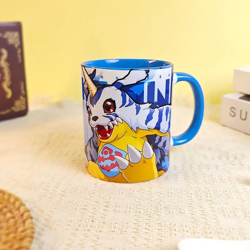 300ml Anime Digimon Adventure Figure Cup Cartoon Ceramic Water Cup Agumon Gabumon Cute Mug Digital Monster Coffe Cup Kids Gift