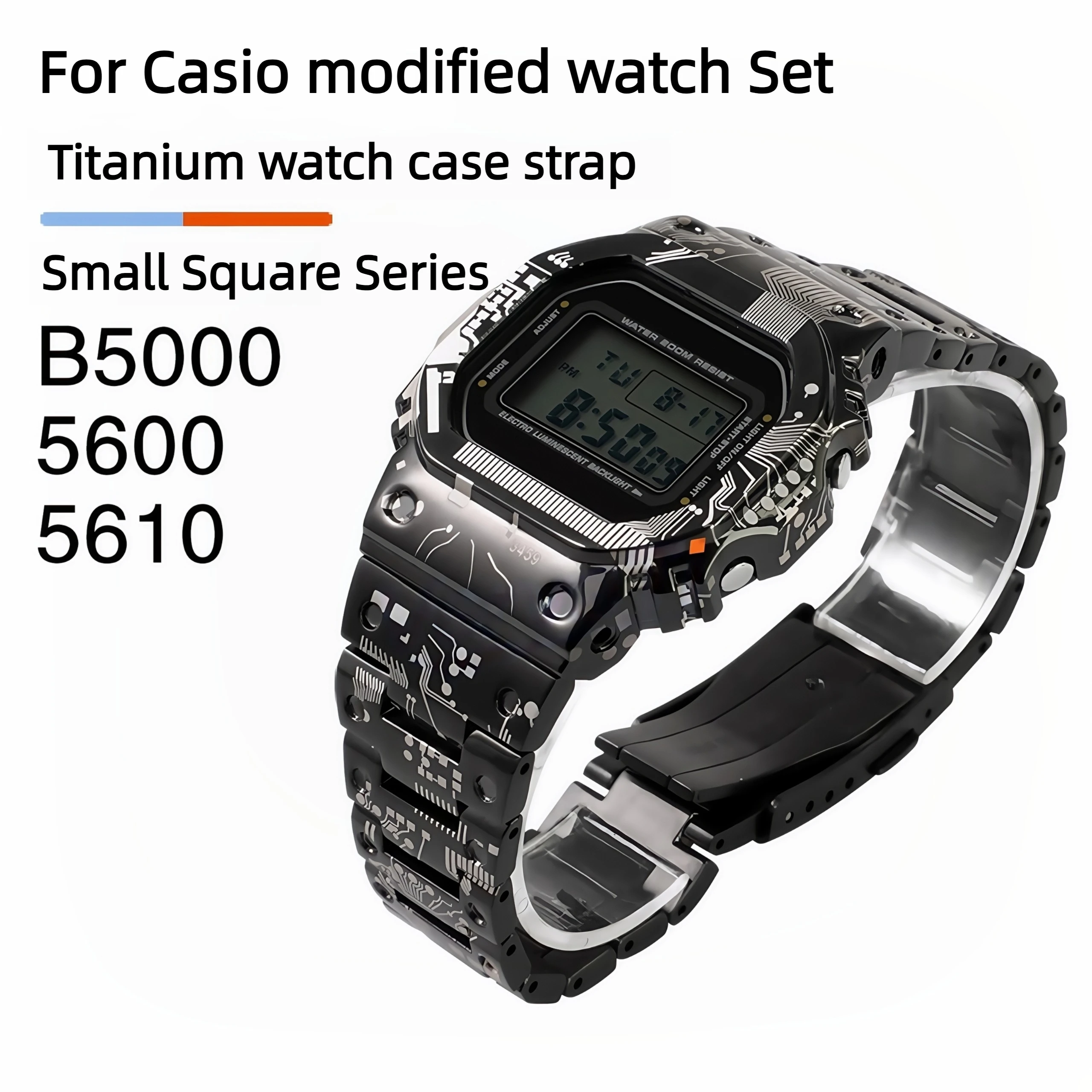 5600 5610 GMWB5000 Mod Kit für Casio DW5600 GMW5610 GMW-B5000 Titangehäuse Uhrenarmband Edelstahl Metalllünette Armband Herren