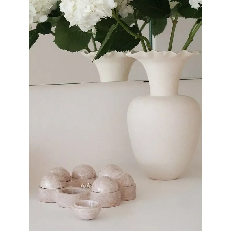 for SAIDKOCC Custom Natural Marble Jewelry Storage Tray Multi-functional Decorative Aesthetic Display Stand for Home