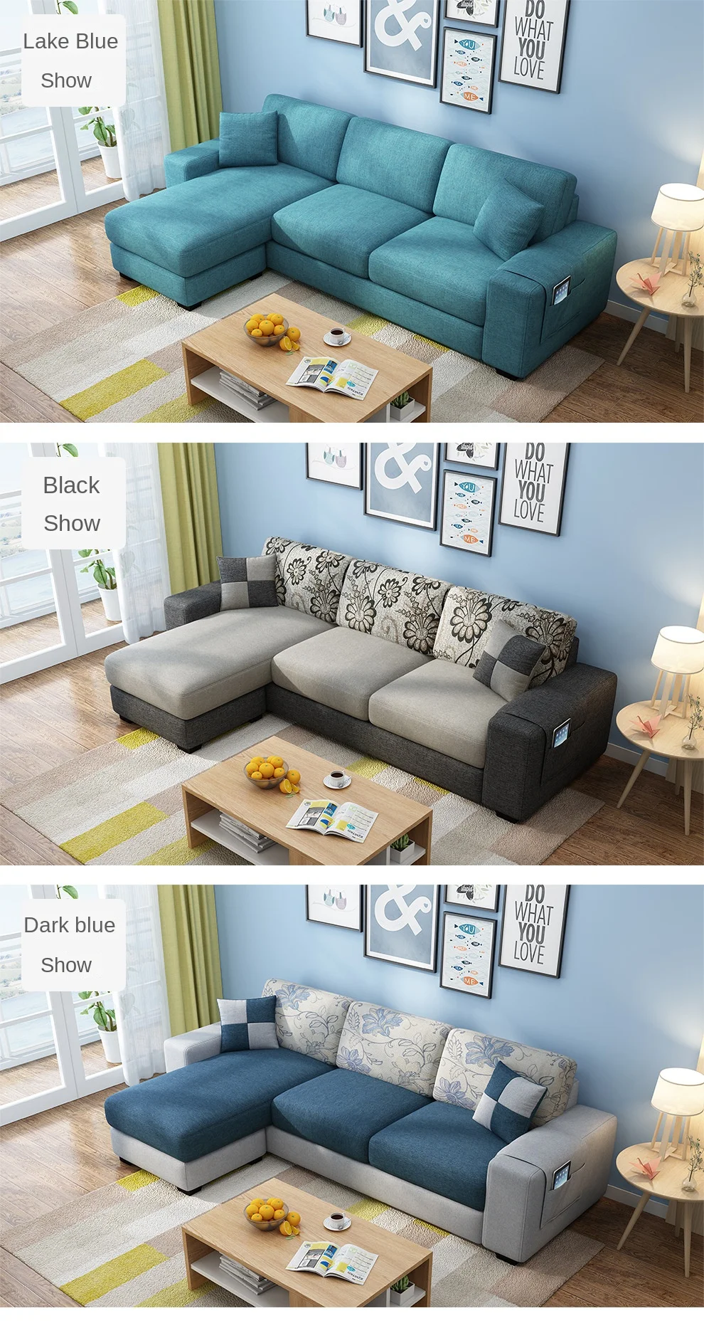 Modern Luxury Living Room Sofa Set Cozy Chinese Style Sectional with Sponge Filling Easy Vacuum Packaging Cleaning