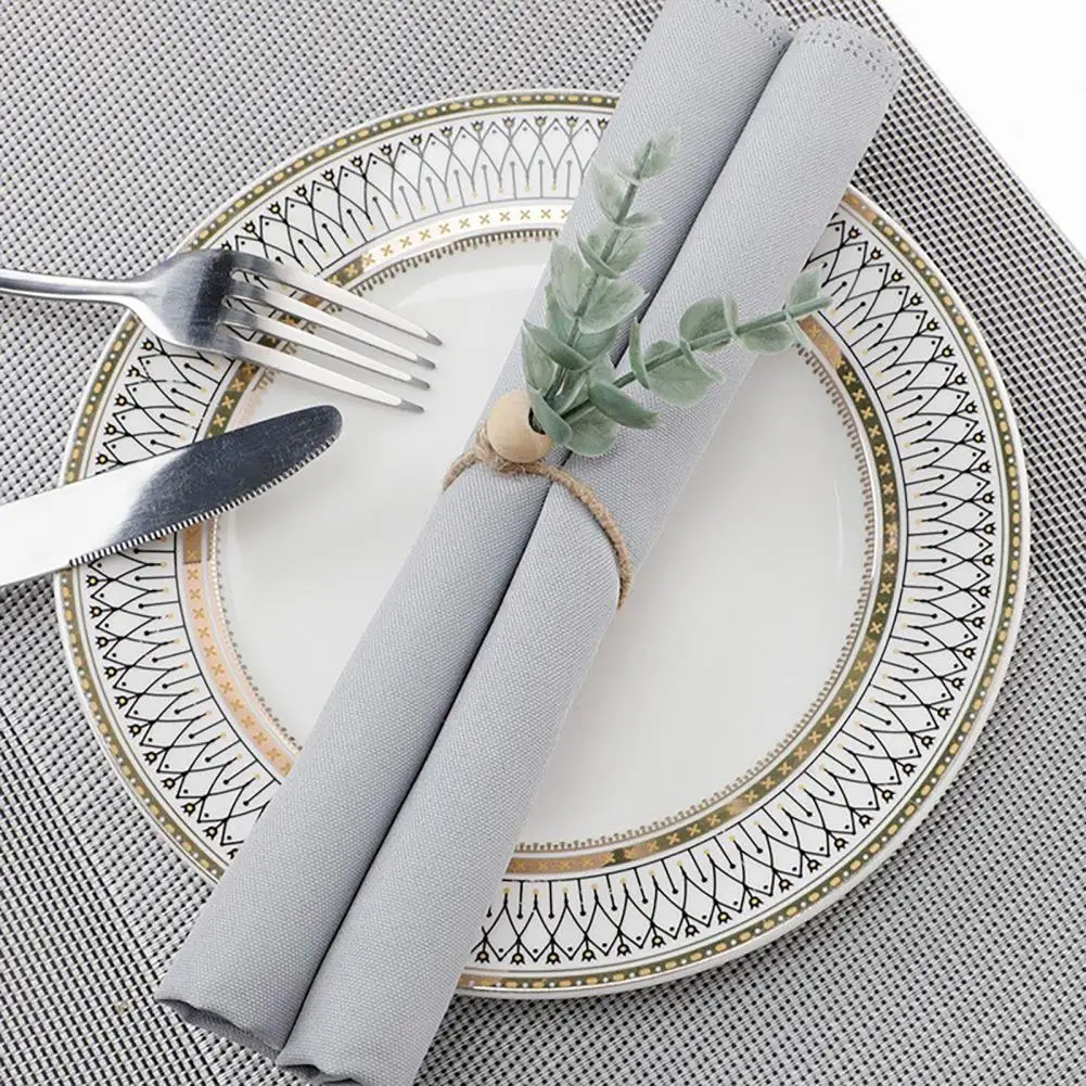 

Farmhouse Rustic Eucalyptus Napkin Ring Jute Rope Wooden Bead Napkin Holder for Wedding Birthday Party Dining Table Decor Bulk