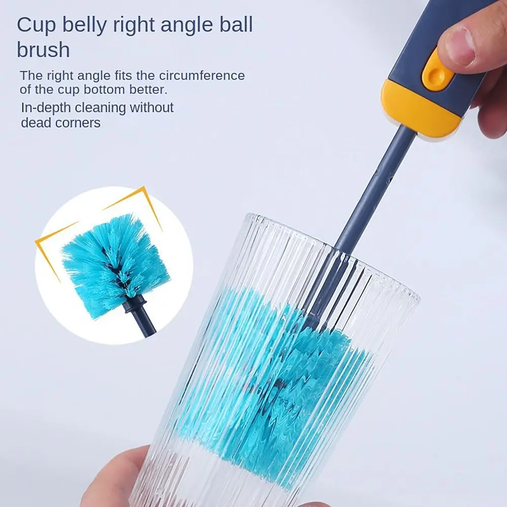 4-in-1 Cup Cleaning Brush Stretchable Handle U Shape Silicon Brush Water Bottles Cleaner Multi-functional