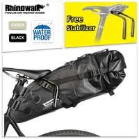 Rhinowalk bolsa para SILLÍN de bicicleta, bolsa impermeable para asiento trasero con soporte estabilizador gratis, gran capacidad, paquete de Alforjas para bicicleta, 5L/10L/13L