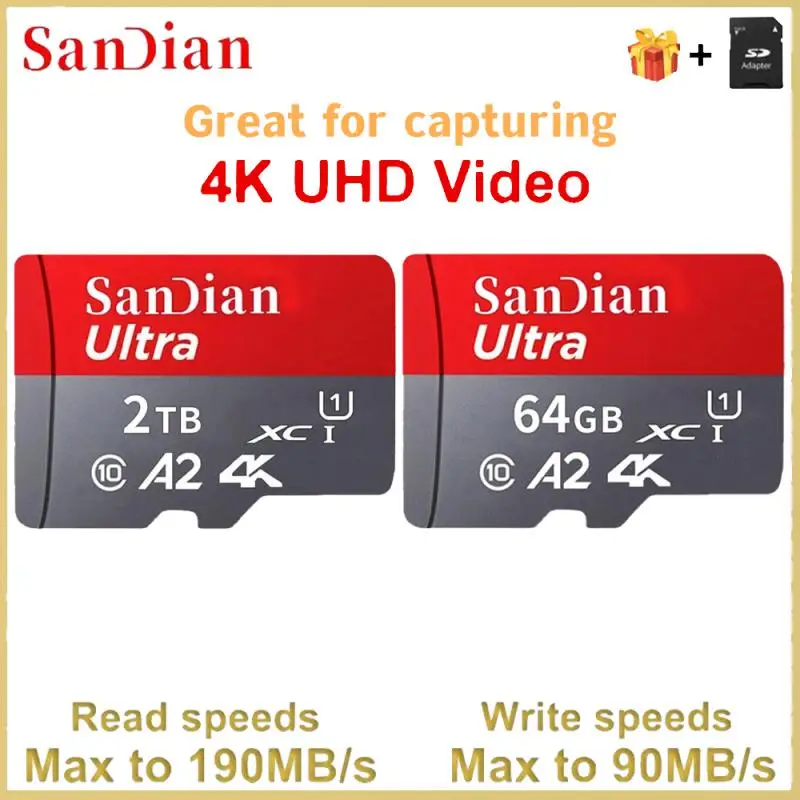 Scheda SD Micro TF da 2TB scheda di Memoria SD da 1TB Class10 scheda TF ad alta velocità da 128GB Cartao De Memoria da 512GB 256GB di Memoria Flash