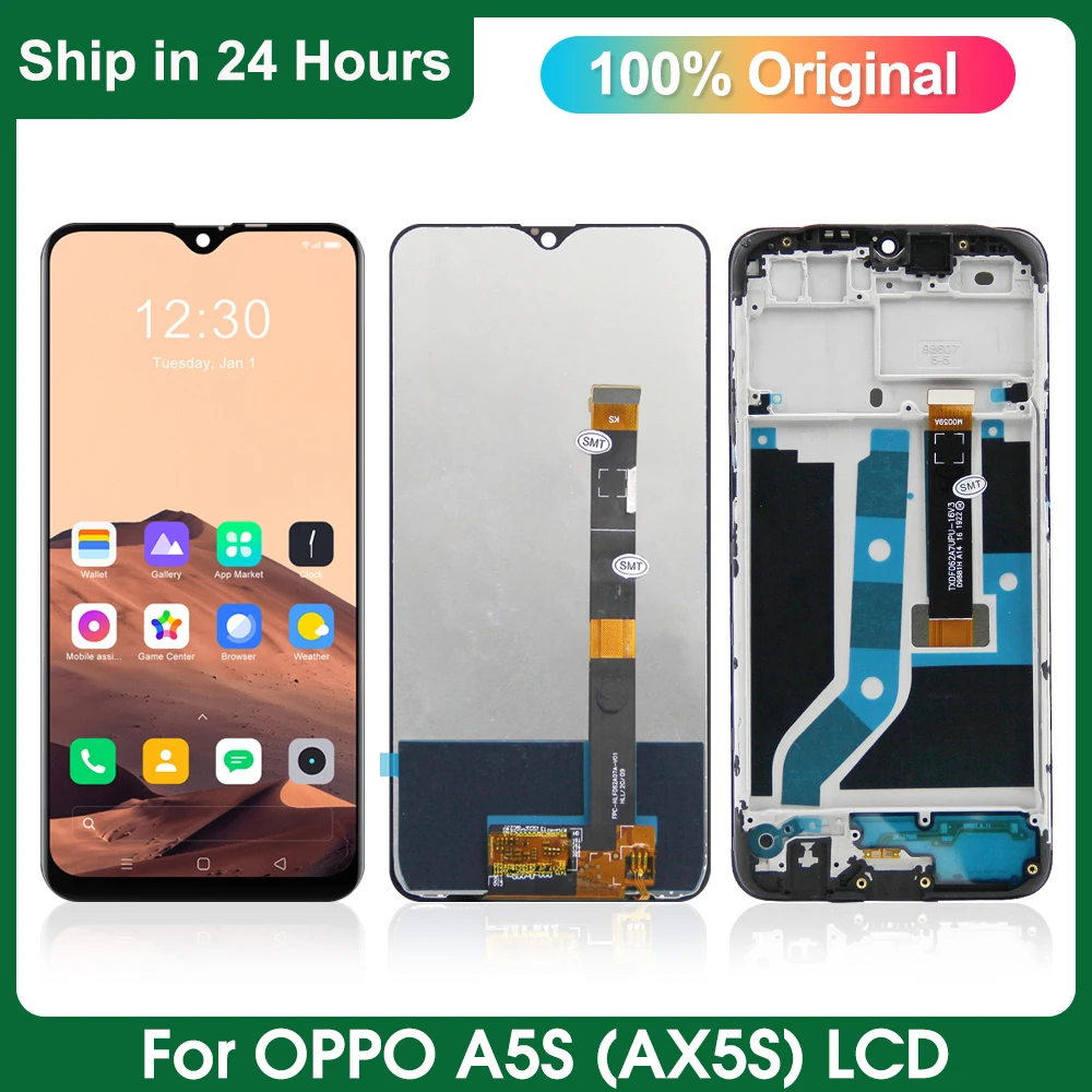 

6.2" Original For Oppo A5s AX5s LCD Display with Frame,Touch Screen Digitizer Assembly For OppoA5s CPH1909,CPH1920 Screen Repair