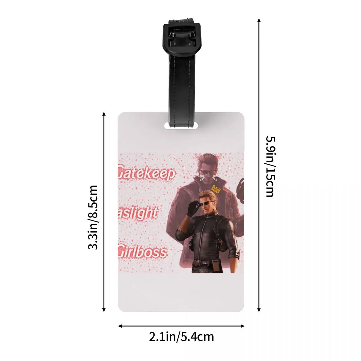 ألبرت ويسكر Gaslight Gatekeep Girlboss علامات الأمتعة حقيبة السفر موضة الأمتعة الصعود علامة التسمية حامل معرف اسم العنوان #4